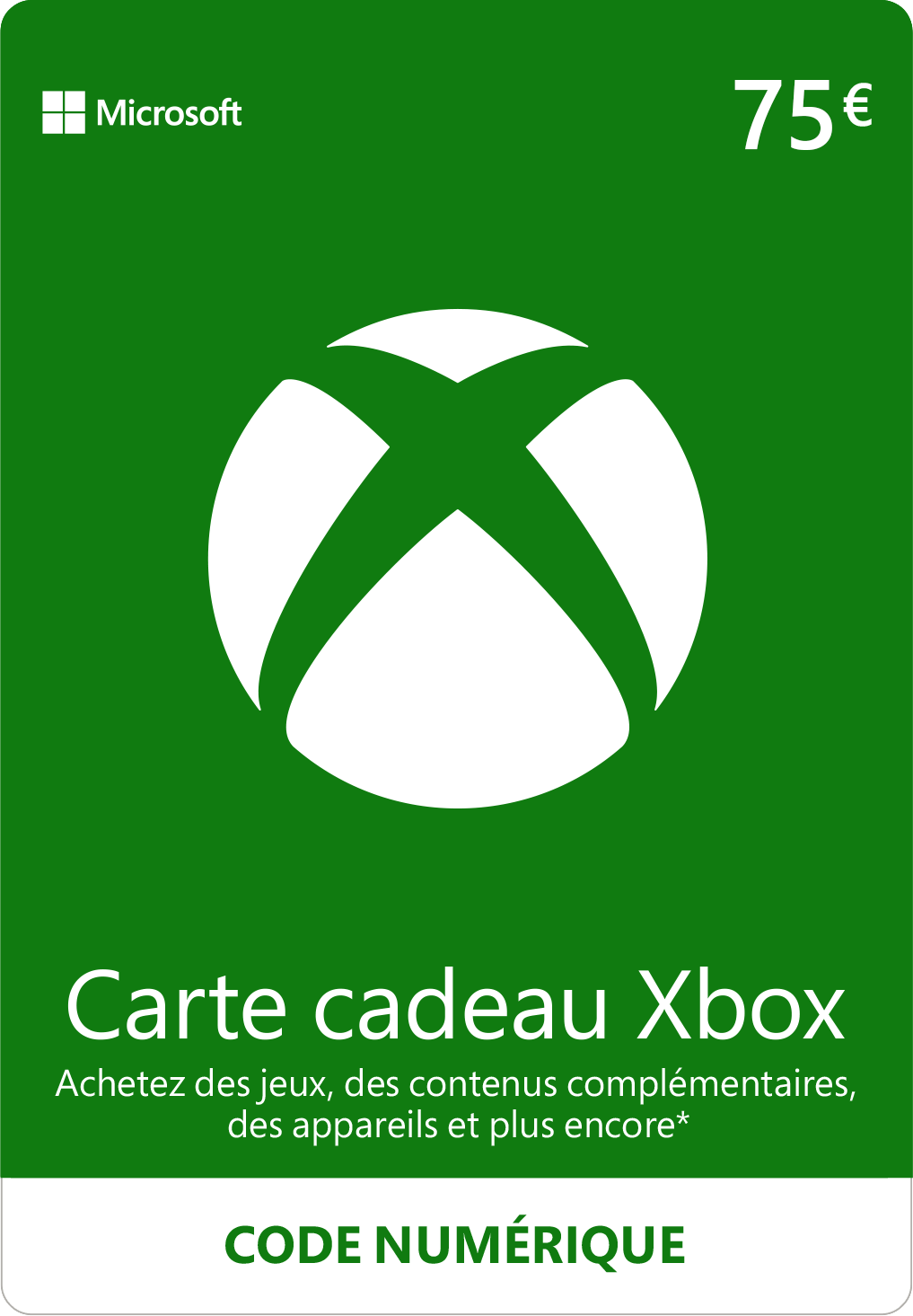 Carte cadeau Xbox Live €75